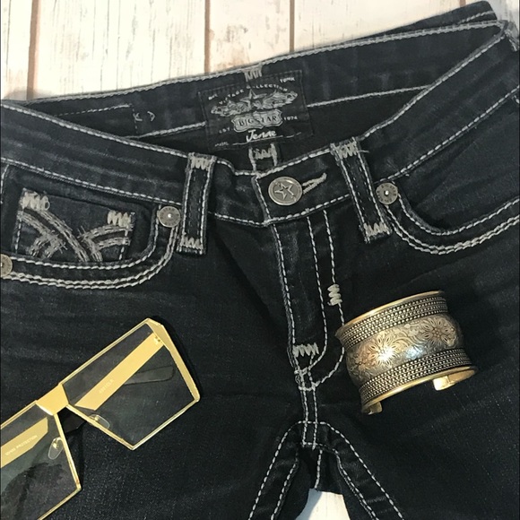 Big Star Women Dark Denim Jeans Size 26L - Picture 2 of 3